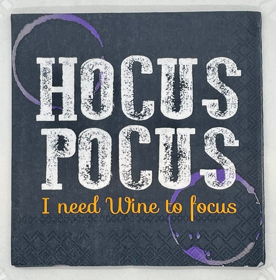 4 Hocus Pocus Paper Napkins. Halloween Cocktail Napkins for Etsy