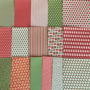 Fun Christmas Paper Pack, Winter Patterned Paper, Junk Journal, Mixed Media, Patterned Cardstock, Scrapbooking Paper. Ephemera Packs