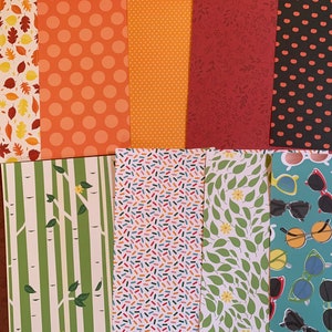 Seasonal Patterned Paper Pack, Shabby Chic Kit, Junk Journal, Mixed Media Scraps, Patterned Cardstock, Scrapbooking Paper. Collage Paper.