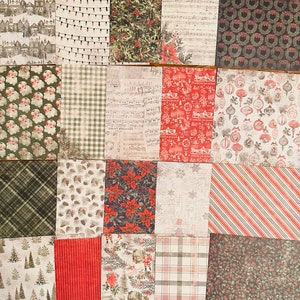 Vintage Christmas Paper Pack, Patterned Paper, Junk Journal, Mixed Media Scraps, Patterned Cardstock, Scrapbooking Paper. Craft Supplies.