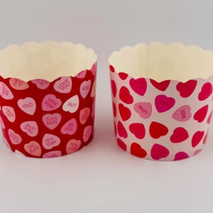 Set of 6 Love/Heart Baking Cups. Paper Cupcake Holders. Muffin Container. Candy Container. Party Supplies. Gift Holders. Snack Cups