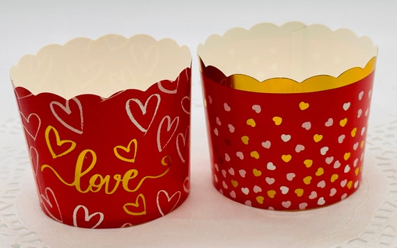 Set of Love/Heart Baking Paper Cupcake Muffin  Candy Party Gift Snack Cups