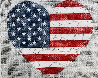 4 USA Heart Flag Napkins. Beverage Paper Napkins For Decoupage. Card Making Supplies. Collage Pieces. Junk Journal Supplies. Party Decor.