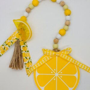 Lemon Garland. Summer Decor. Farmhouse Decor. Beaded Garland. Kitchen Decor. Table Decor. Shelf Sitter. Patio/Garden Decor.