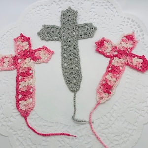 Crocheted Cross. Faith Decoration. Cross Bookmark. Inspirational Book Mark. Christian Gift. Handmade Cross. Junk Journal Supplies
