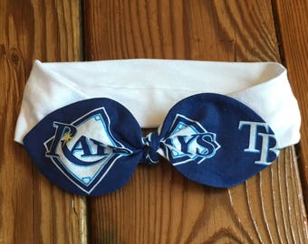 Tampa Bay Devil Rays Stretch/Athletic/Cheer Headband. Baby Headband. Baby Bow. Baseball. MLB Baseball Headband. Tampa Bay Rays. Hair Bow.