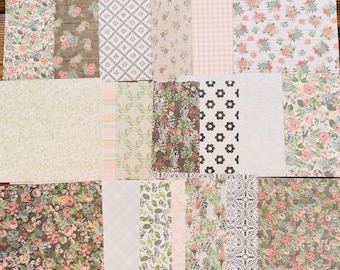Farmhouse Floral Scrap Paper Pack. Paper Pieces. Valentine Junk Journal. Mixed Media Scraps. Scrapbooking Paper. Ephemera Packs. Card Making