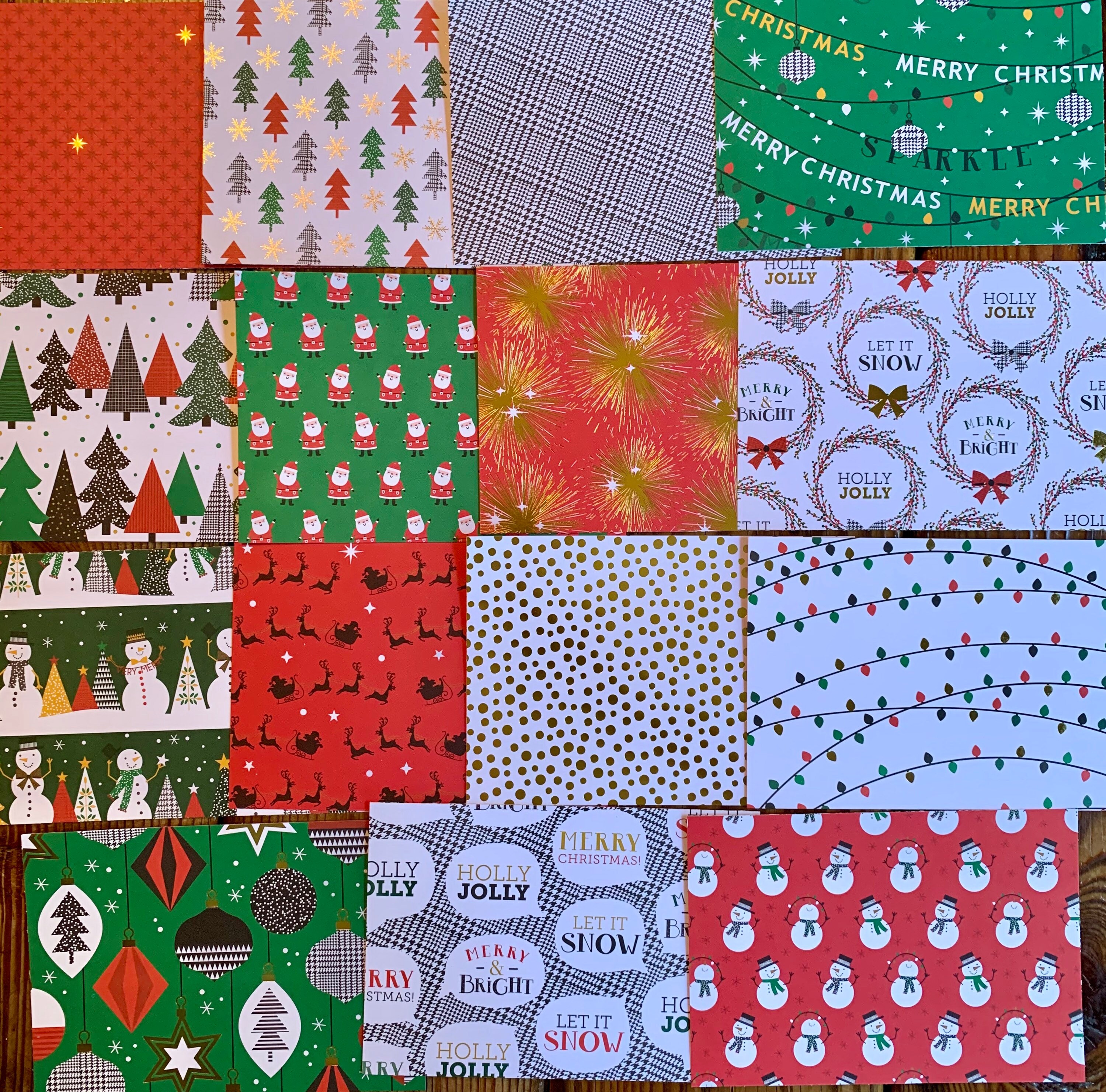 Christmas Scrap Paper Pack, Patterned Paper, Junk Journal, Mixed