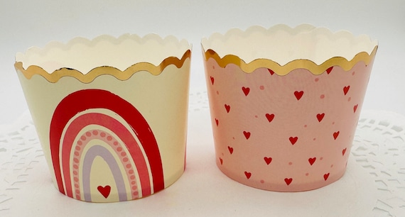 Set of Rainbow/Heart Baking Paper Cupcake Muffin  Candy Party Gift Snack Cups