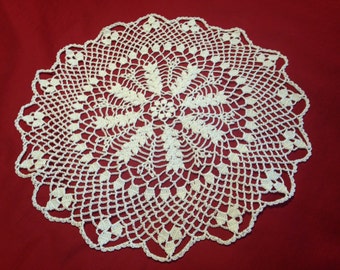 Lace Wheat Doily 17.5\u201d Handmade Doily