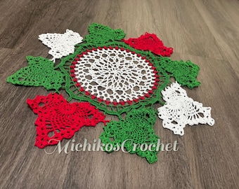 handmade crochet Christmas doily, home decor, holiday decor