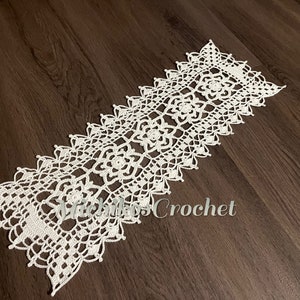 handmade crochet white runner, home decor, table accessories