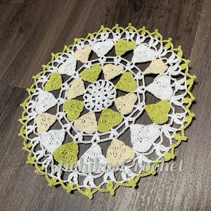 handmade heart design crochet doily, home decor, unique image 2