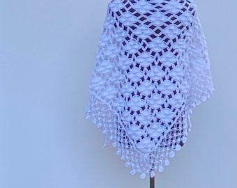 Wedding Shrug,Bridal Bolero,Crochet Shawl,Bridal Shawl,Wedding Cape,Winter Wedding Cover Ups,White Color Shawl,Fall Wedding Shawl,