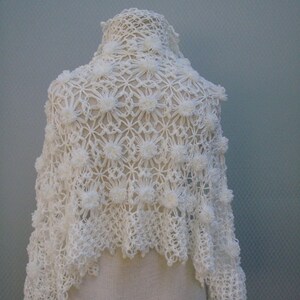 Wedding Shawl,Bridal Shawl, Bridal bolero, Wedding bolero, Shawl,Shrug, Crochet Shawl, Winter Wedding cover ups, ivory Shawi,Shoulder Shawl, image 3