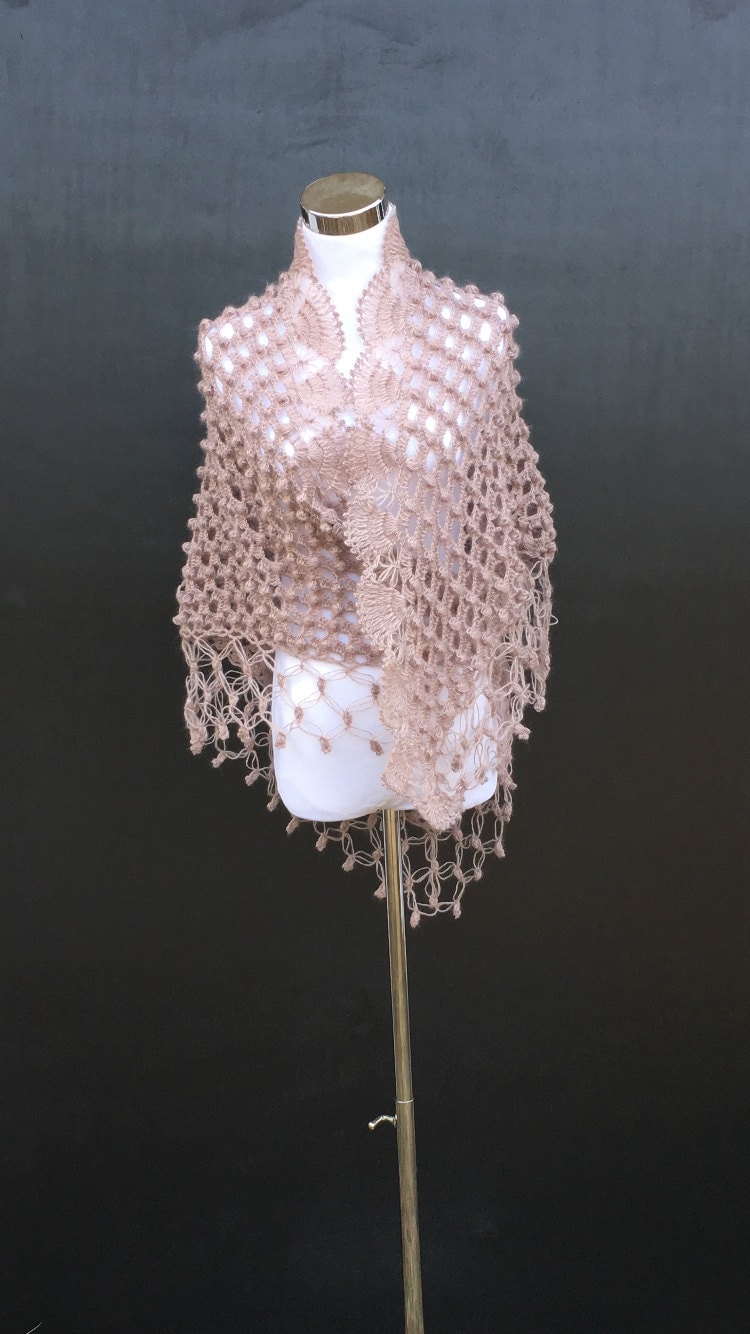 blush bridal shawl