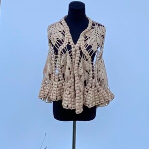 Wedding Shrug,Bridal Bolero,Crochet Shawl,Bridal Shawl,Wedding Cape,Winter Wedding Cover Ups,Fall Wedding Shawl,Gold Color shawl