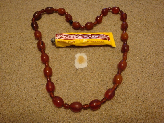 Vintage 30" Translucent Marbled Cherry Bakelite N… - image 10