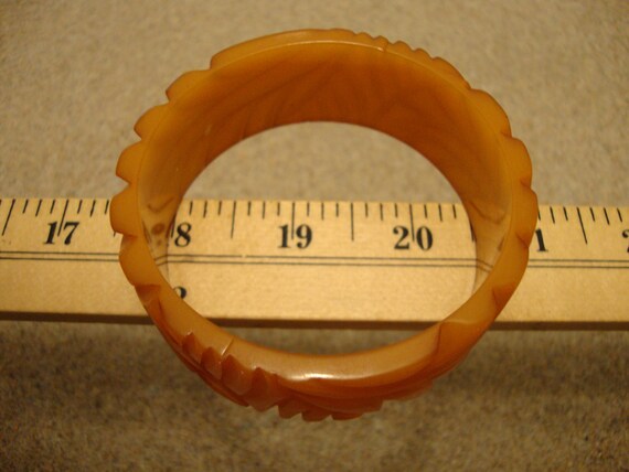 Vintage 1" Semi Translucent Orange Bakelite Brace… - image 9