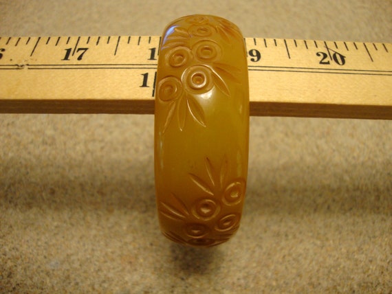 Vintage Semi Translucent Chartreuse Bakelite Brac… - image 8