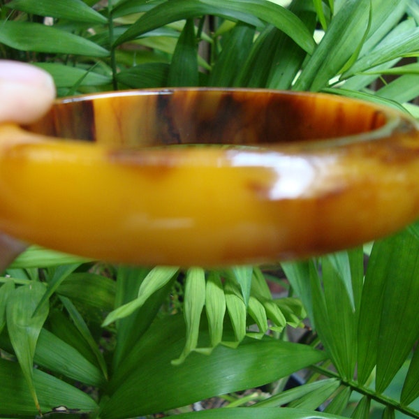 Vintage 15/8" Bakelit Armband! Wunderschön marmorierte Kuschel-/Braun/Rostfarben!