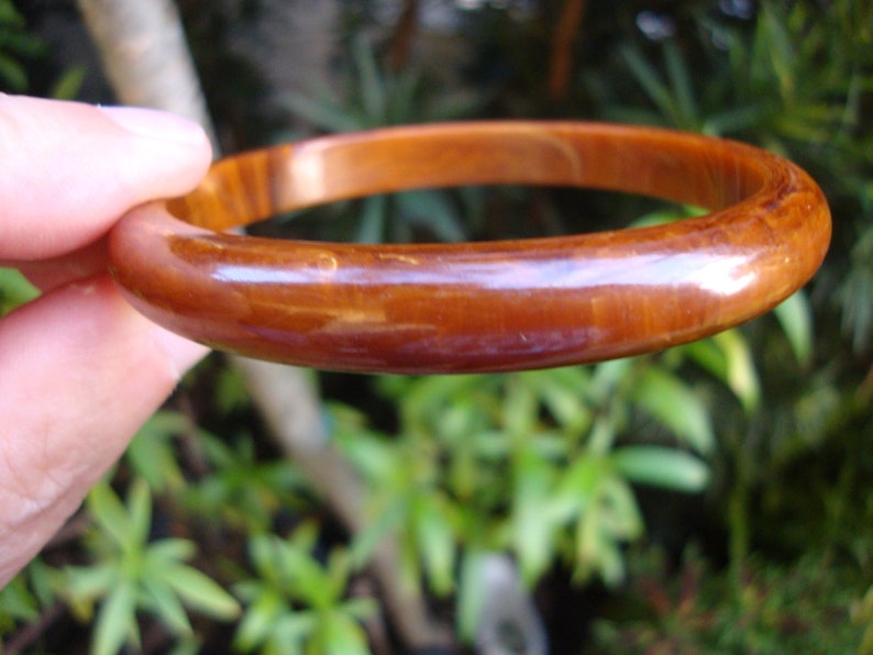 Vintage 38 Bakelite Bracelet Marbled Chocolate Brown /& Butterscotch Colors!