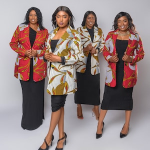 Yega11  Red African Ankara Jacket