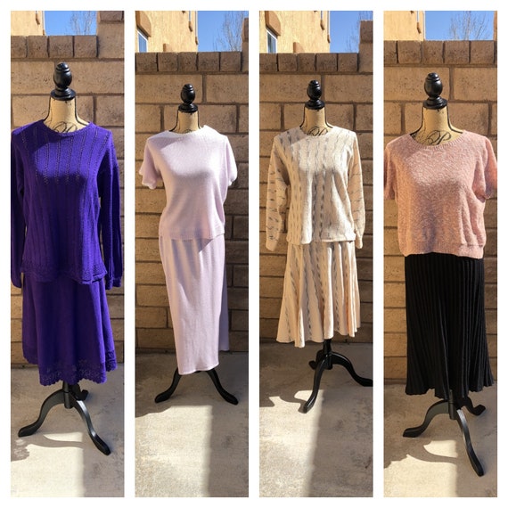 Vintage 1960s large knit set bundle
