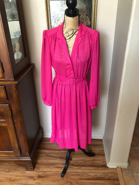 Vintage 1980’s hot pink secretary dress size mediu