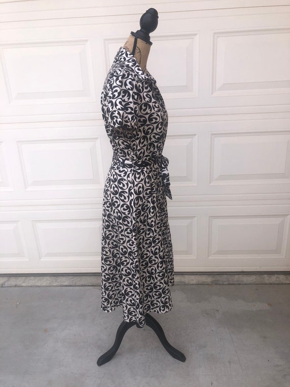 Vintage 1990 abstract black and white shirt dress… - image 6