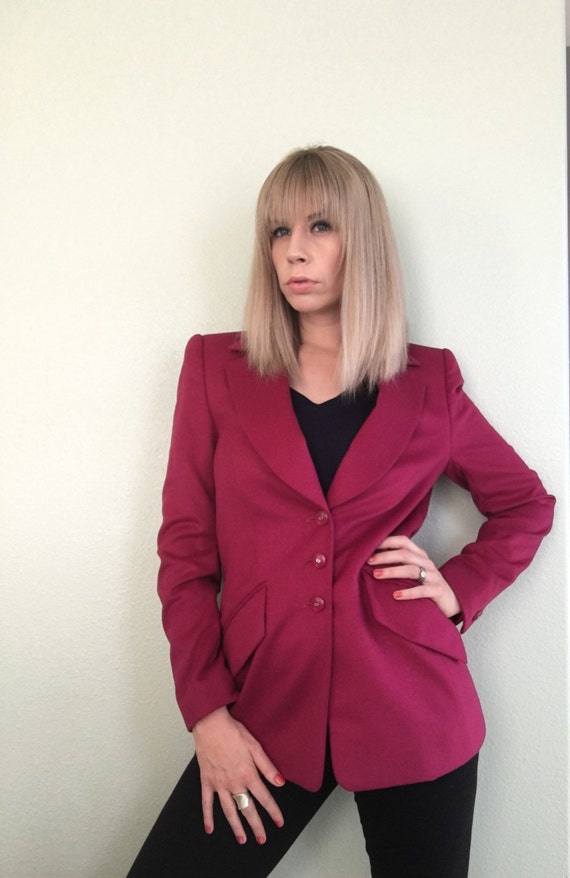 Vintage Authentic Raspberry Escada Blazer Rabbit &