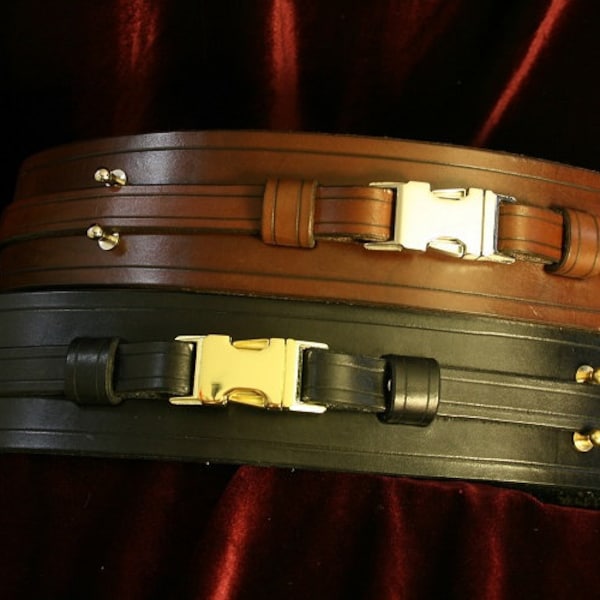 Classic Saber Belt: Full Grain Leather Jedi/Sith Inspired Costume, Kilt and steampunk belt