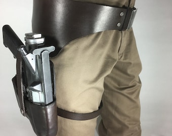 Cassian Andor rig, leather belt and holster, Star Wars cosplay, Science fiction gunbelt, Rogue One belt