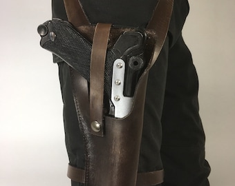 Jyn Erso holster, weathered, Star Wars Rogue One, science fiction gunbelt