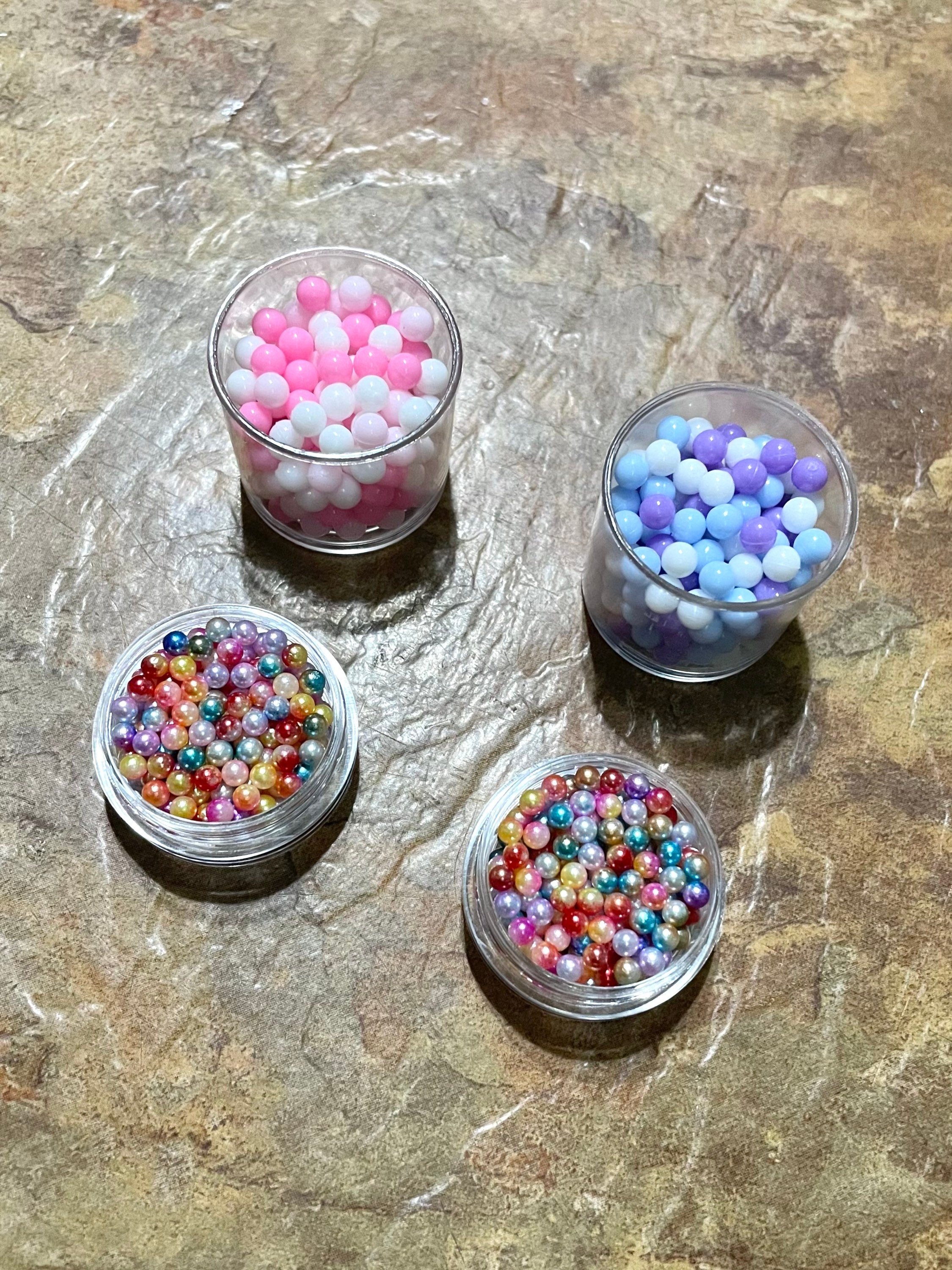 Faux boba pearls mini shaker beads no hole beads pastel Etsy