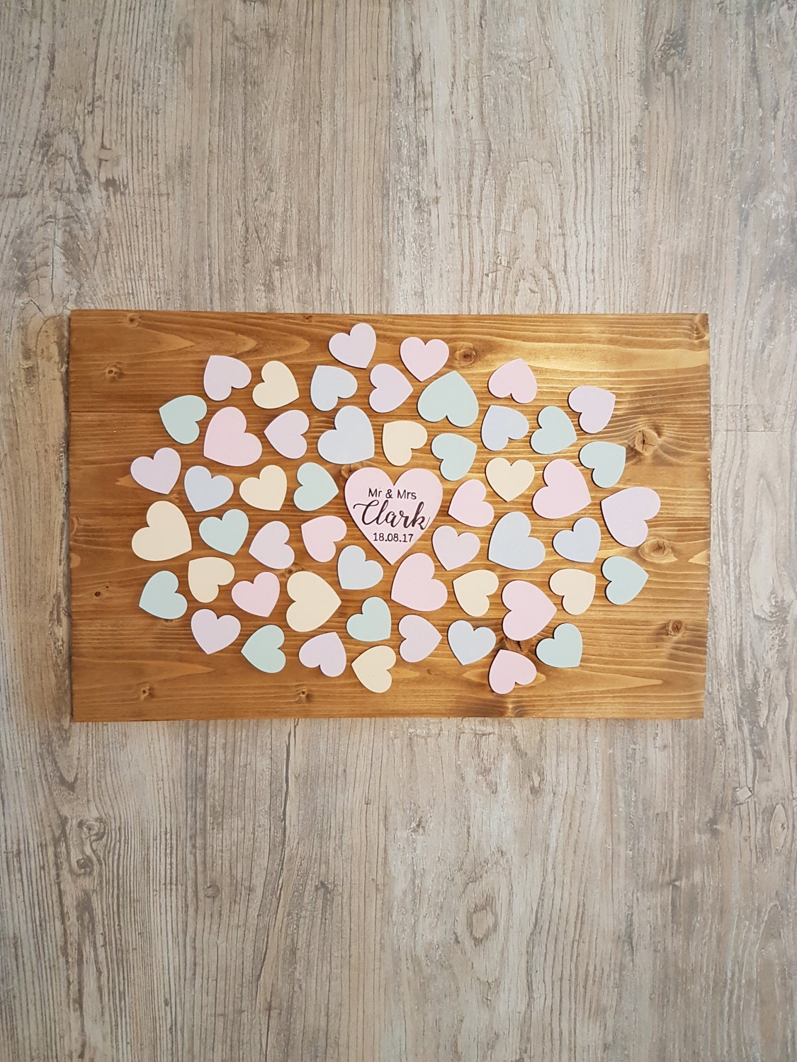 Heart Guest Book Board Rustic Wedding Wooden Board Guest Etsy