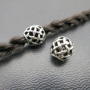 5PCs Antique silver Dreadlock beads dread Hair Braid Jewelry Beard Beads Accessories 4.8mm hole