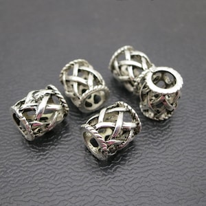 5Pcs Antique silver Dreadlock beads dread Hair Braid Jewelry Beard Beads Accessories 5.2mm hole