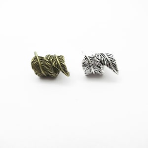1PC Antique Silvery feather Dreadlock beads dread Hair Braid Jewelry Beard Beads Accessories 6.5mm hole