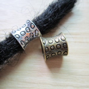 1PC Antique silver Brass Dreadlock beads dread Jewelry Making Beard Beads Accessories 8mm hole