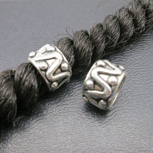 2PC Ancient  Silver Dreadlock beads dread Jewelry Making Accessories 8.6mm hole