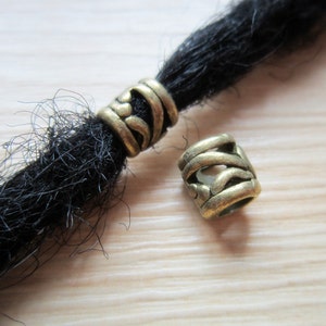 5PCS Antique Brass Ancient Egyptian The Eye of Horus Dreadlock beads dread Jewelry Making Accessories 4.5mm hole