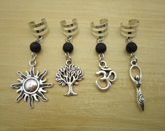 4PCS mix silver DIY dreadlock Beads accessory dread hair braid adjustable cuff clip