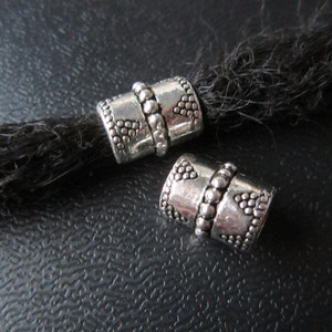 2PCS Silver Dreadlock beads dread Jewelry Making Accessories 6mm hole