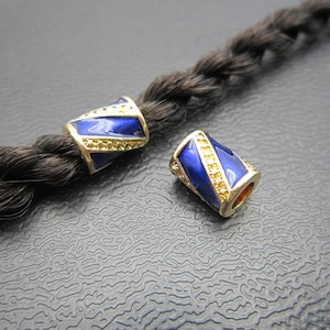 1PCS gold blue Dreadlock beads dread Jewelry Making Accessories 4.2mm hole