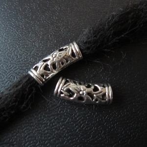 5PCS Silver Dreadlock beads dread JewelryMaking Accessories 4.5mm hole
