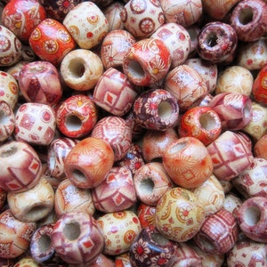 10PCS wood Dreadlock beads wooden dread Making Jewelry Accessories about 8mm hole