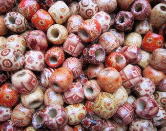 10PCS wood Dreadlock beads wooden dread Making Jewelry Accessories about 8mm hole