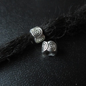5 st silverfärgade dreadlockpärlor hårflätor smycken tillbehör 5,8 mm hål