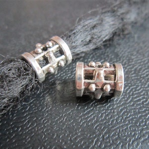 2PCS Tibetan silver Dreadlock beads dread Jewelry Making Accessories 5.5mm hole